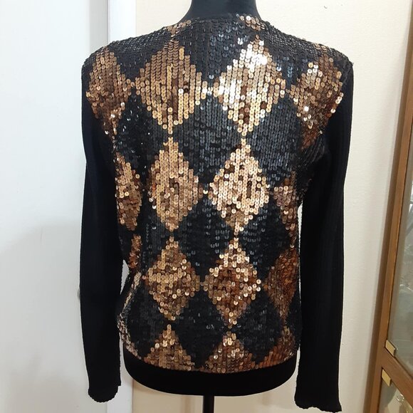 Berek Takako Sakon Vintage Full Zip Sequin Sweater Jacket Women's Large - Picture 8 of 13